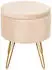 Beliani Silas Pouf mit Stauraum Samt Hellbeige, Goldene Metallbeine (Silas)