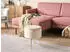 Beliani Silas Pouf mit Stauraum Samt Hellbeige, Goldene Metallbeine (Silas)