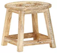 Hocker Handbemalt 38&times;38&times;35 Cm Mango Massivholz Vidaxl
