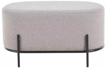 SalesFever Polsterhocker Boucl&eacute; 80x40x42 cm taupe/schwarz