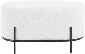 SalesFever Polsterhocker Boucl&eacute; 80x40x42 cm wei&szlig;/schwarz