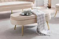 SalesFever Polsterhocker "Clam - Stilvoller Hocker" Elegantes Design in ovaler...