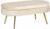 SalesFever Sitzpouf oval Samt-Stoff 99x44x40 cm beige/gold