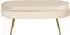 SalesFever Sitzpouf oval Samt-Stoff 99x44x40 cm beige/gold