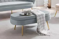 SalesFever Polsterhocker "Clam - Stilvoller Hocker" Elegantes Design in ovaler...