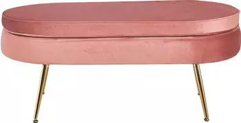 SalesFever Sitzpouf oval Samtstoff 99x44x40 cm rose/gold