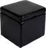 MCW Sitzhocker Aufbewahrungsbox Carrara Leder+Kunstleder 45x44x44cm schwarz