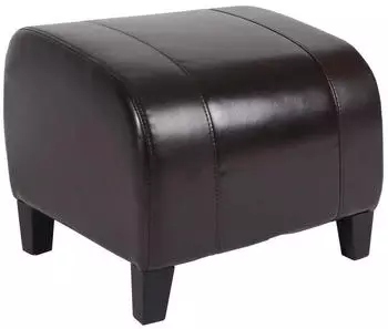 MCW Sitzhocker Aversa, Leder+Kunstleder 37x45x47 cm braun