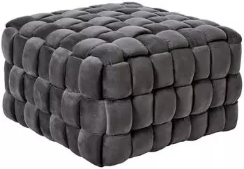 Jahnke WEB ART M Hocker Samt, Flechtoptik, Platingrau (94425032-0)