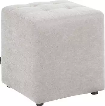 Beliani Kansas Hocker Quadratisch Stoff Hellgrau (512770)