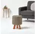 Homescapes Jute-Hocker rund Ethno-Muster Schwarz-Natur 3 Holzbeine