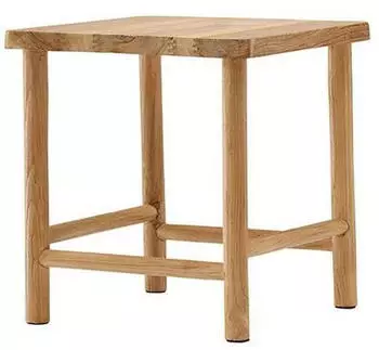 Livetastic Noster Hocker Teakholz massiv, hellbraun, 42x46x42cm (002615046001)