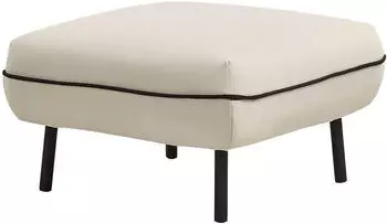 Beliani Tonsberg Ottomane Stoff quadratisch Hellbeige schwarze Metallbeine (516216)