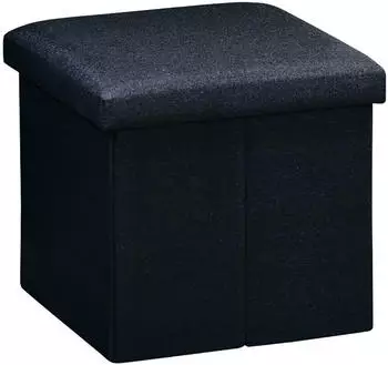Kesper Sitzhocker mit Stauraum Leinenimitat schwarz 38x38cm (31427842-0)