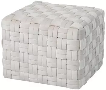 Svita POPPY Sitzhocker geflochten, Textil, Beige (99348)