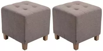 CLP Pharao 2er Set Sitzhocker Textil Taupe (322785)