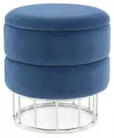 Kayoom Hocker Zero 525 Dunkelblau / Silber