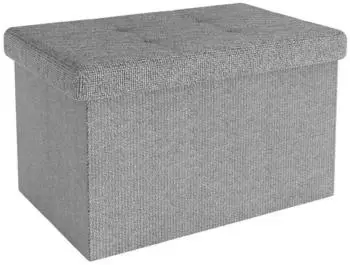 Intirilife Sitzw&uuml;rfel faltbar mit Stauraum, Stoff, Grau, 49x30x30cm (IL-100608)