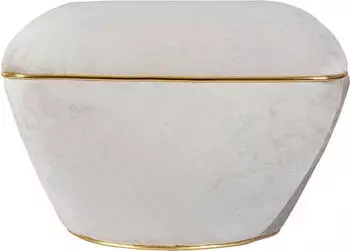 Kayoom Contessa 125 Sitzhocker Taupe/Gold, 50% Baumwolle 50% Acryl, 60x42,5cm