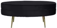 Otto Pouf, Hocker Velour Schwarz, Messing.
