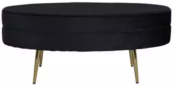 Venture Home Otto Pouf Samt Schwarz Messing 100x40x41cm