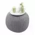 Mendler HWC-E16 Strickpouf 40x50cm, grau (65080)