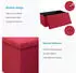 Intirilife Sitztruhe Faltbar Rot Textil 76x38x38cm (IL-100491)