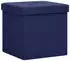 vidaXL Hocker mit Stauraum Blau Leinenoptik (338767)