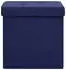 vidaXL Hocker mit Stauraum Blau Leinenoptik (338767)