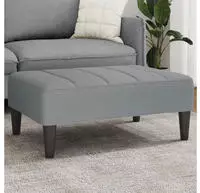 vidaXL Fu&szlig;hocker Hellgrau 77x55x31 cm Stoff