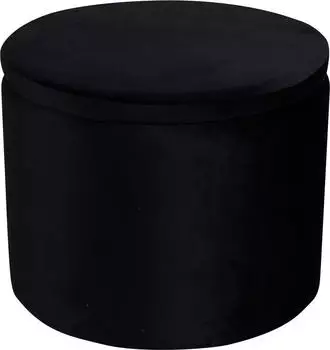 ebuy24 Dunken Pouf/Hocker mit Aufbewahrung, Velour, Schwarz, &Oslash;51cm (60-15563-888)