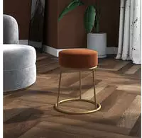 vidaXL Runder Hocker Braun Samt