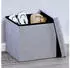 Kesper Sitzhocker-Box Grau, Textil/Holzwerkstoff, 38x38x38cm, Deckel abnehmbar (88781406-0)