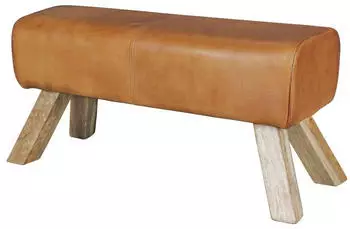 Finebuy Design Sitzhocker FB45549 Holz 90x30x43 cm Modern Garderobenbank Leder