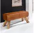 Finebuy Design Sitzhocker FB45549 Holz 90x30x43 cm Modern Garderobenbank Leder