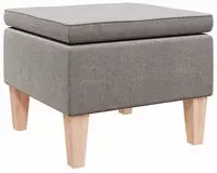 vidaXL Hocker mit Holzbeinen Taupe Stoff