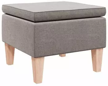 vidaXL Hocker mit Holzbeinen, Stoff, Taupe (329433)