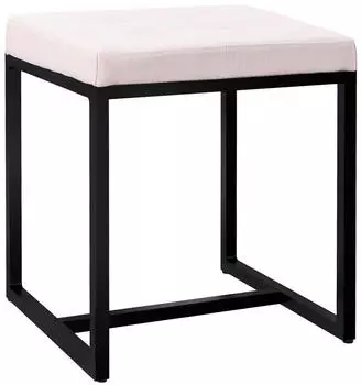 CLP Barci Polsterhocker Stoff Creme, schwarzes Eisengestell (325060)