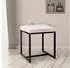 CLP Barci Polsterhocker Stoff Creme, schwarzes Eisengestell (325060)