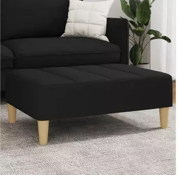 vidaXL Fu&szlig;hocker Stoff Schwarz 77x55x31cm (4007391)