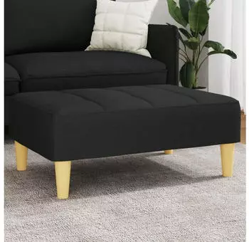vidaXL Fu&szlig;hocker Stoff Schwarz 77x55x31cm (4007364)