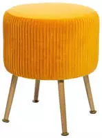 Atmosphera - Hocker Solaro Senffarben Aus Plissiertem Samt Cr&eacute;ateur...