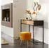 Atmosphera Solaro Hocker Plissierter Samt, Senfgelb (ATM-166595E)