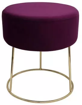 Echtwerk Marilyn Sitzhocker Samtstoff rund, Beere (EW-SH-0412B)