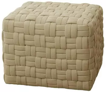 Svita POPPY Sitzhocker geflochten, Textil, Beige (99345)