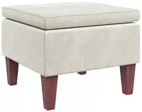 vidaXL Hocker mit Holzbeinen Creme Samt