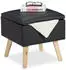 Relaxdays Sitzhocker mit Stauraum Kunstleder gepolstert 40x40x40cm, Schwarz (10029604_46)