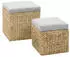 vidaXL Fußhocker Würfel mit Stauraum Wasserhyazinthe Grau, 2er-Set (246109)