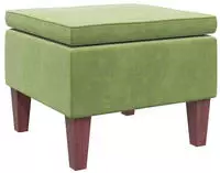 Hocker Mit Holzbeinen Hellgr&uuml;n Samt Vidaxl