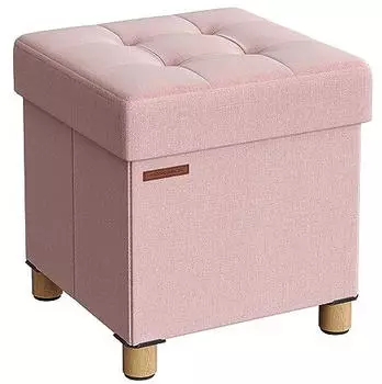 Songmics Melisa Sitzhocker mit Stauraum 38x38cm, faltbar, Rosa (LSF014P11)